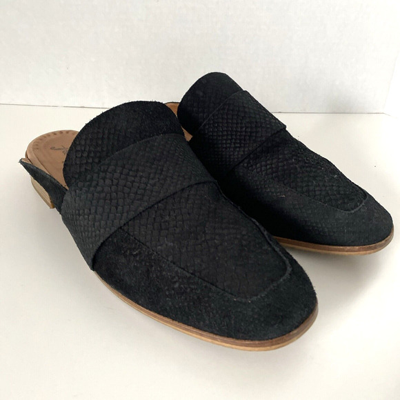 Free People At Ease Mule Black Texture Slip On Loafer Flat Round Toe Sue… - Picture 2 of 9
